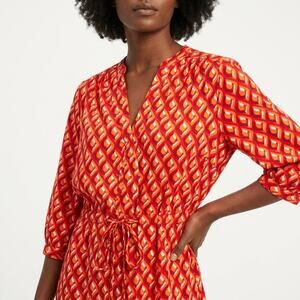orange wrap dress banana republic Banana Republic Factory Dress Womens SZ 6 Orange Coral Linen Blend Wrap